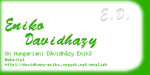 eniko davidhazy business card